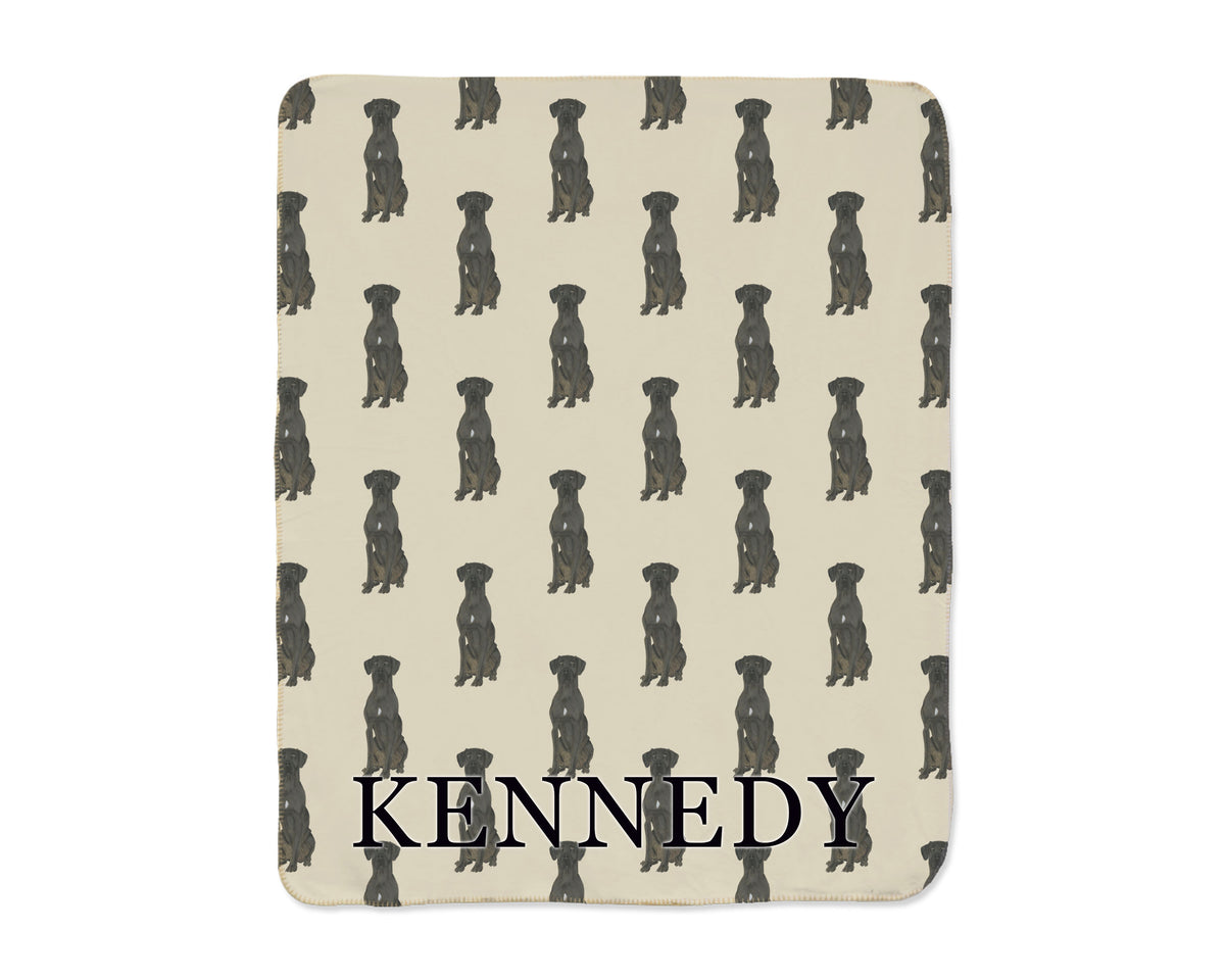 Great Dane (Black) Sherpa Throw Blanket