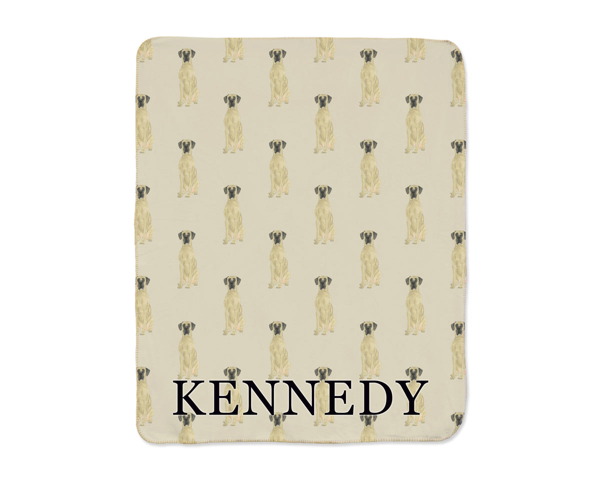 Great Dane (Fawn) Sherpa Throw Blanket