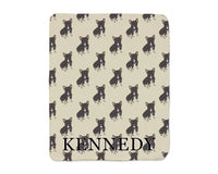 Frenchie (Black & Tan Tricolor) Sherpa Throw Blanket