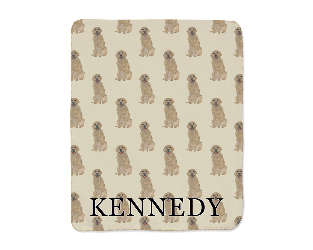 Golden Retriever Sherpa Throw Blanket