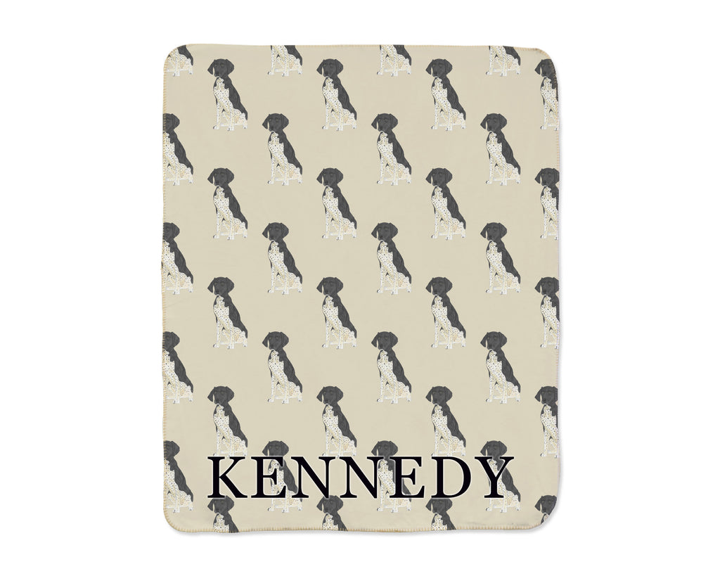 German Shorthaired Pointer (Black) Sherpa Throw Blanket