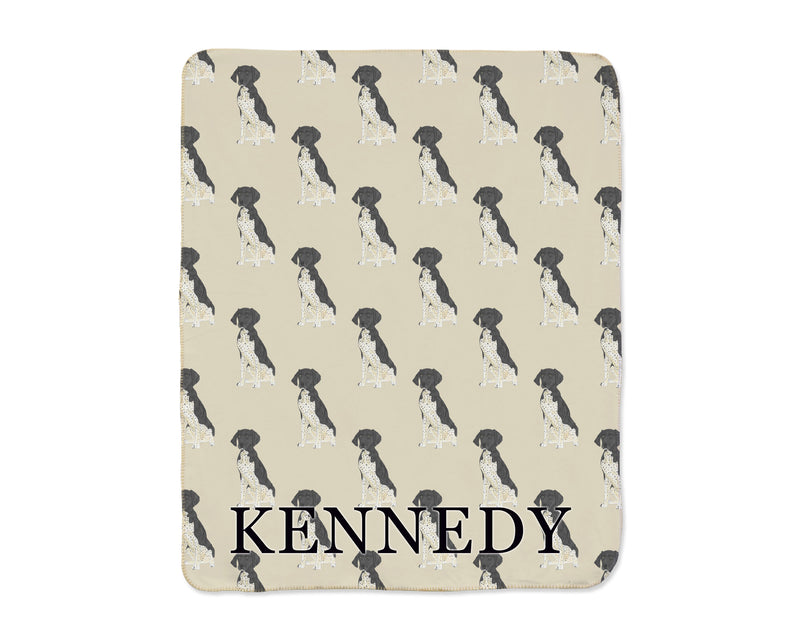 German Shorthaired Pointer (Black) Sherpa Throw Blanket