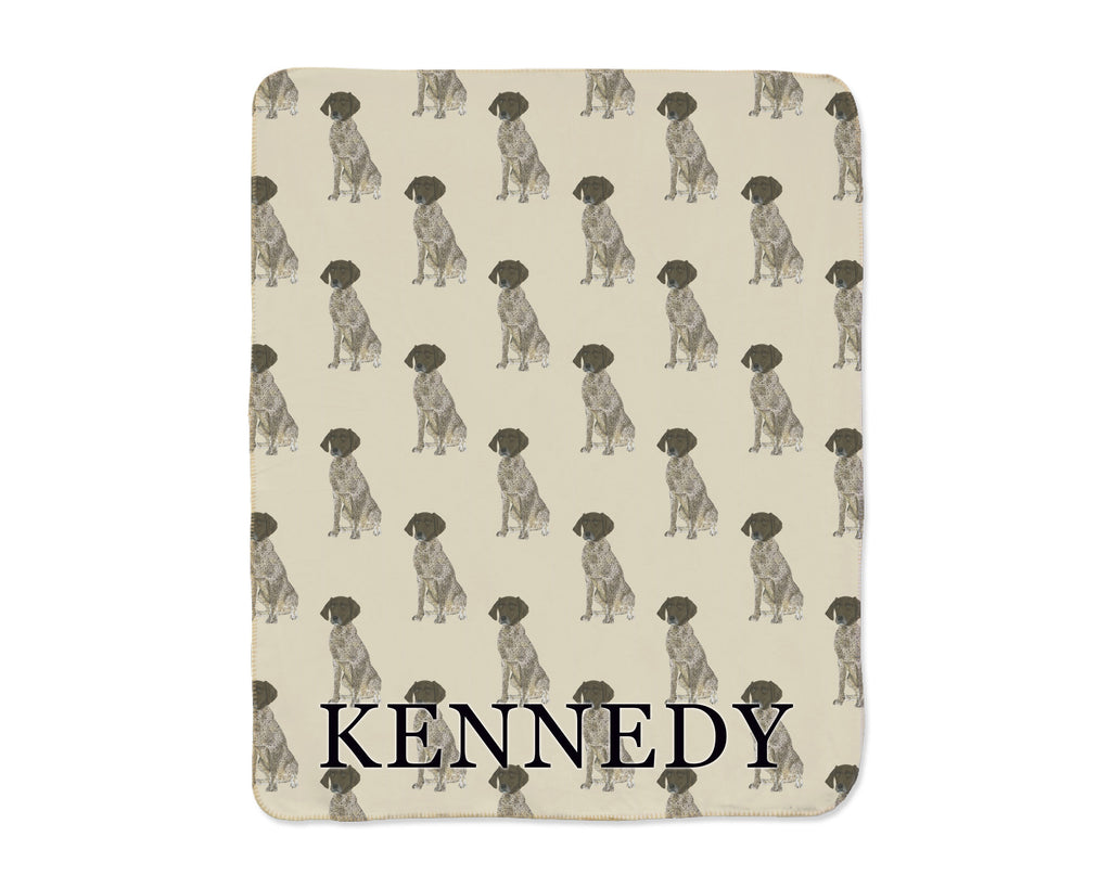 German Shorthaired Pointer (Liver) Sherpa Throw Blanket