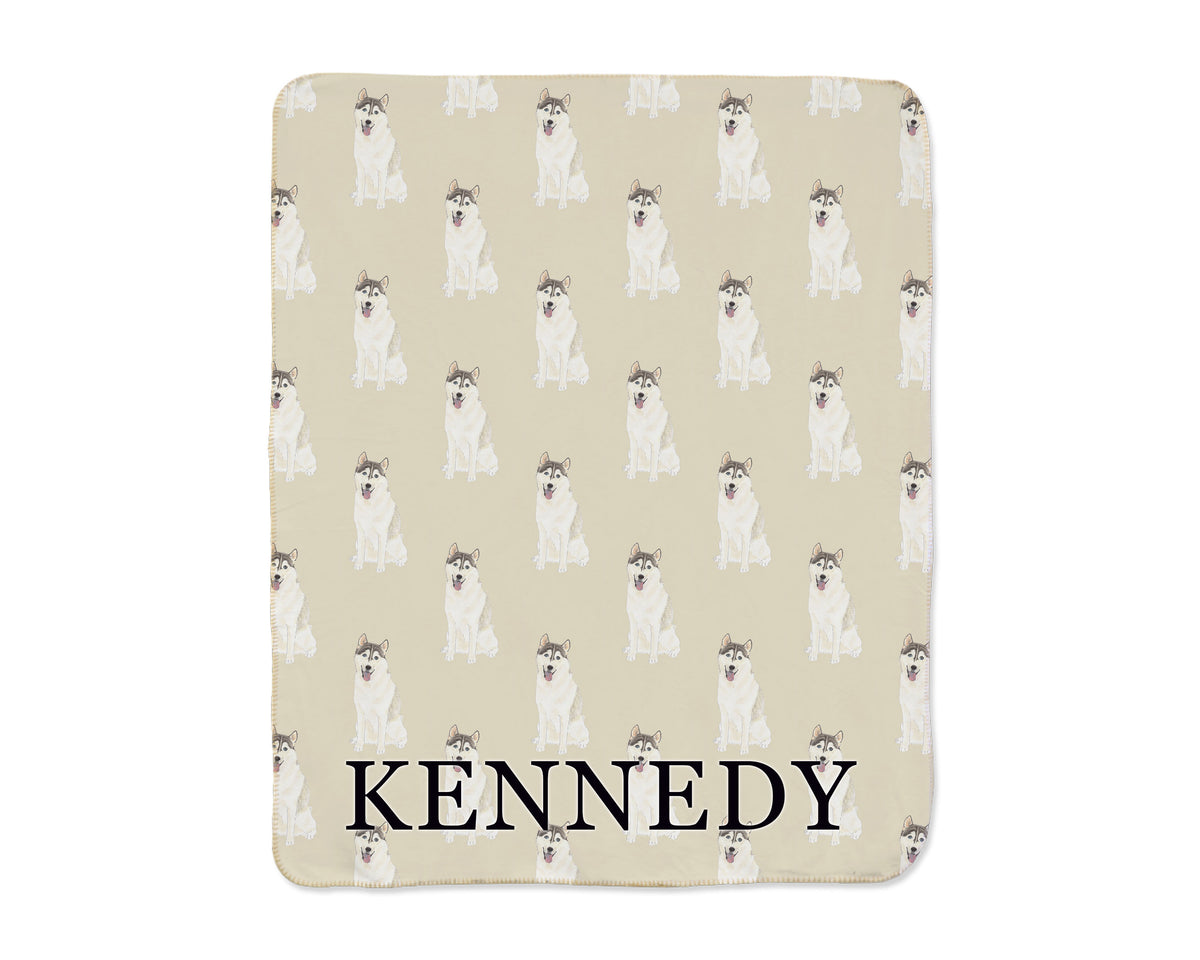 Husky Sherpa Throw Blanket