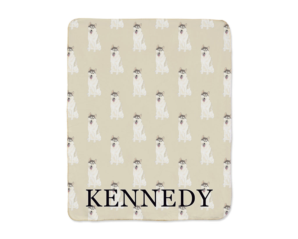 Husky Sherpa Throw Blanket