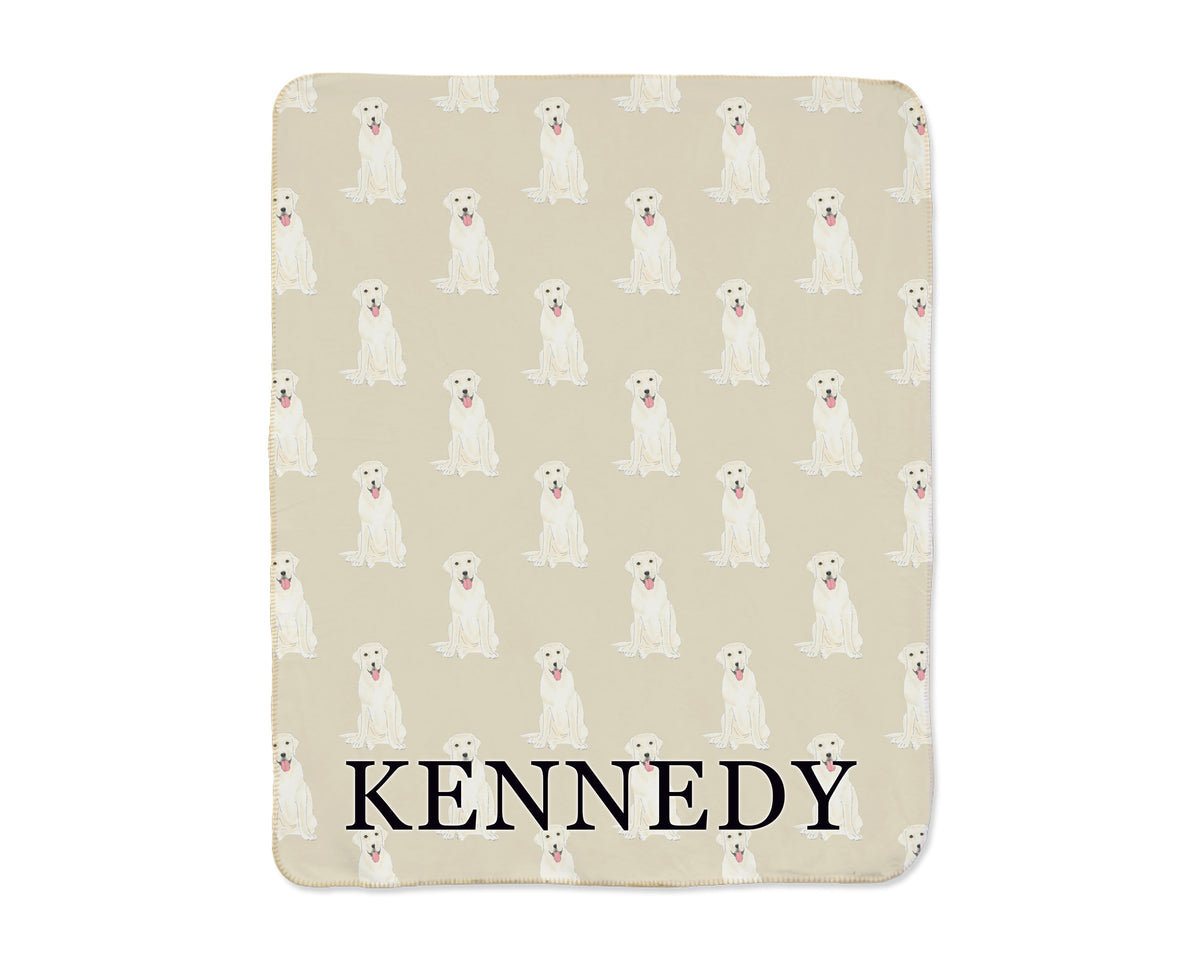 Labrador (White) Sherpa Throw Blanket