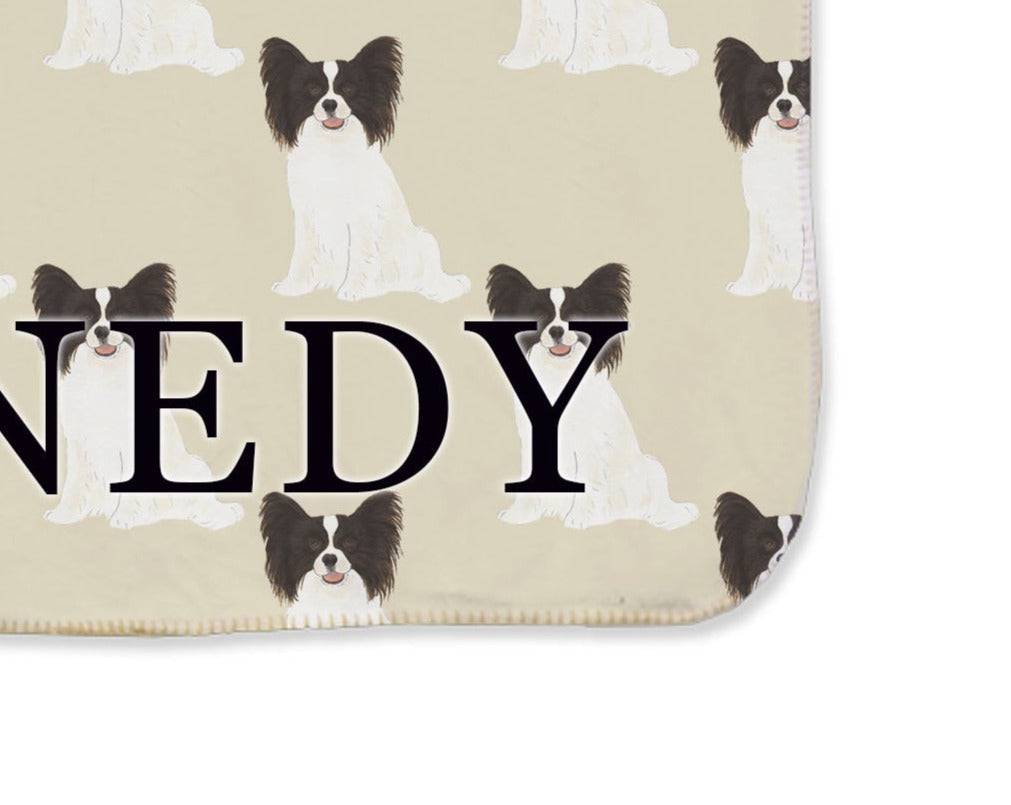 Papillon (Black & White) Sherpa Throw Blanket