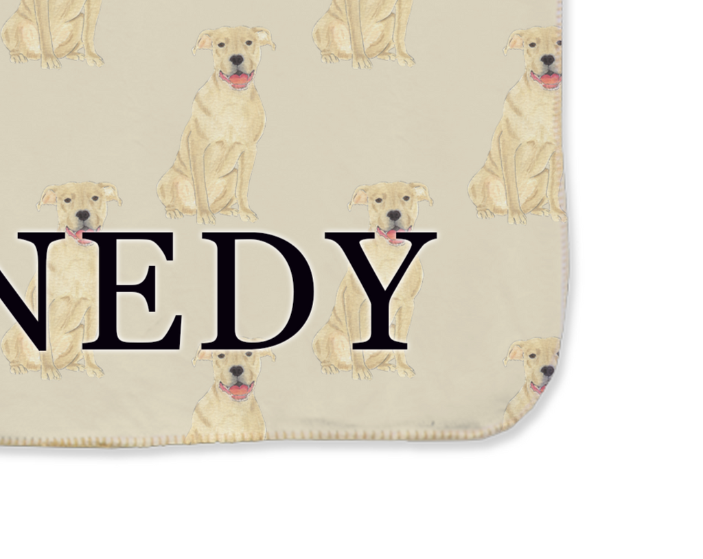 Pitbull (Fawn) Sherpa Throw Blanket