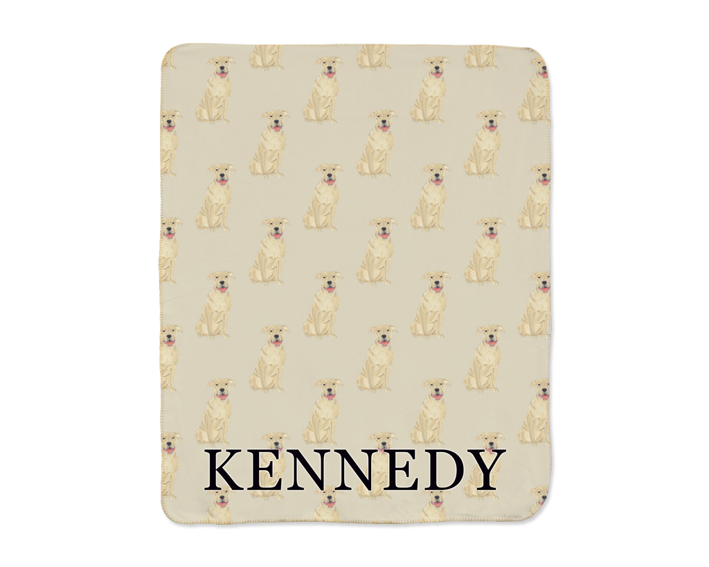 Pitbull (Fawn) Sherpa Throw Blanket
