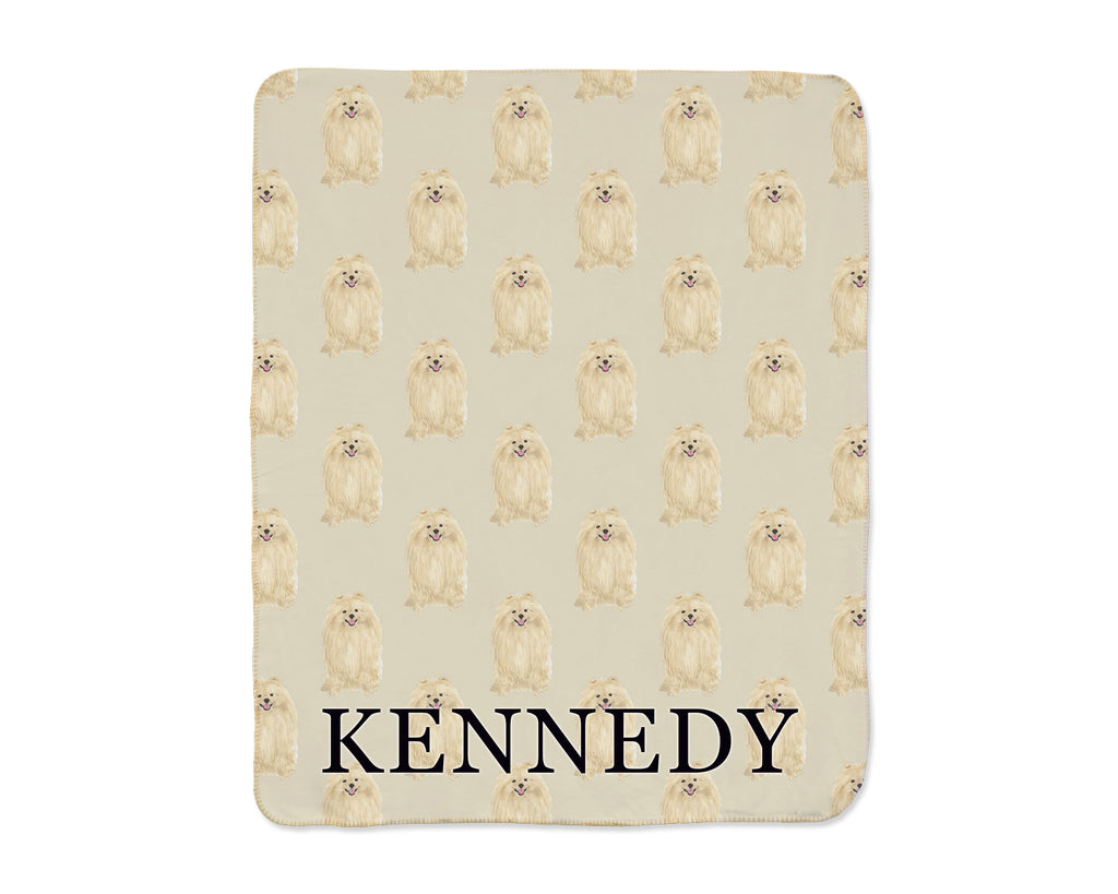 Pomeranian Sherpa Throw Blanket