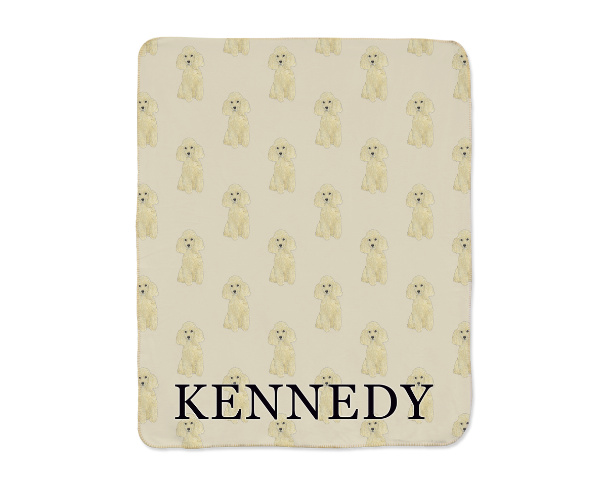 Poodle (Fawn) Sherpa Throw Blanket