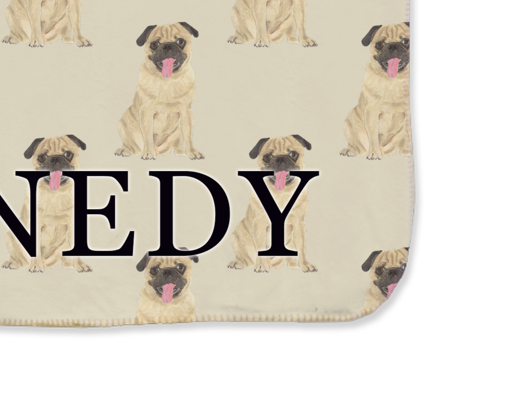 Pug Sherpa Throw Blanket