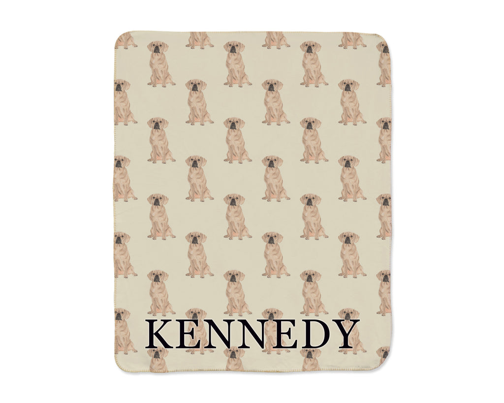 Puggle Sherpa Throw Blanket