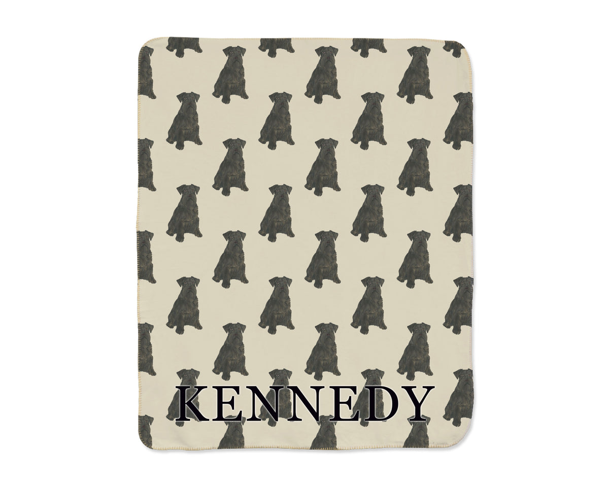 Schnauzer (Black) Sherpa Throw Blanket