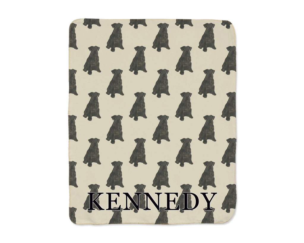 Schnauzer (Black) Sherpa Throw Blanket
