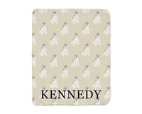Schnauzer (Grey & White) Sherpa Throw Blanket
