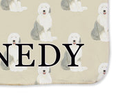 Old English Sheepdog Sherpa Throw Blanket