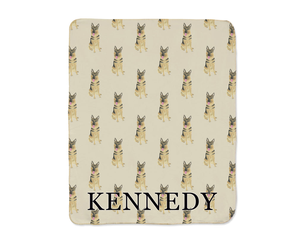 German Shepherd Sherpa Throw Blanket