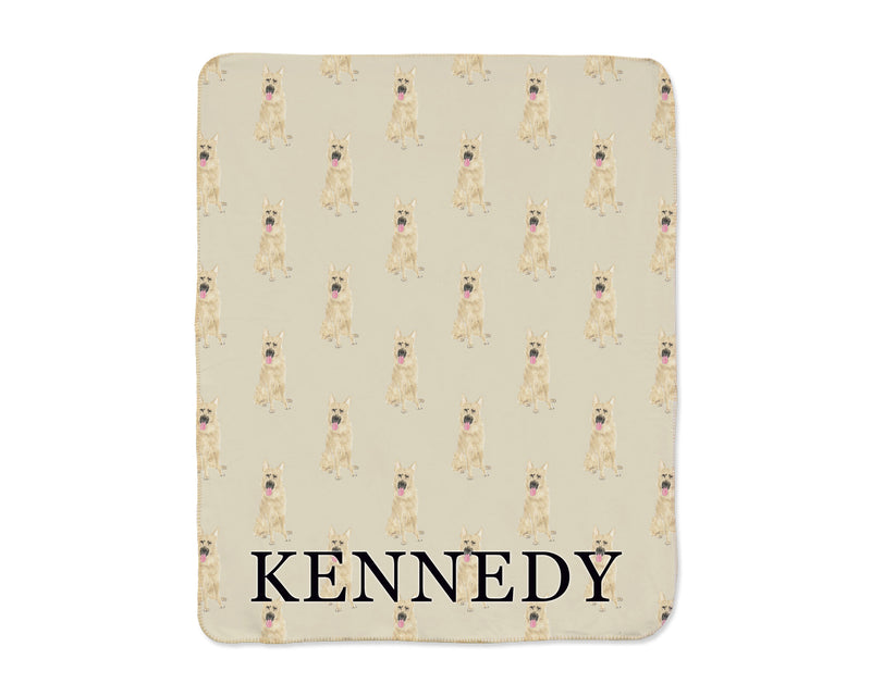 German Shepherd (Black & Tan) Sherpa Throw Blanket