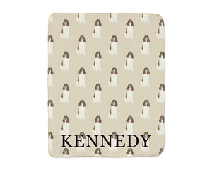 English Springer Spaniel (Liver & White) Sherpa Throw Blanket
