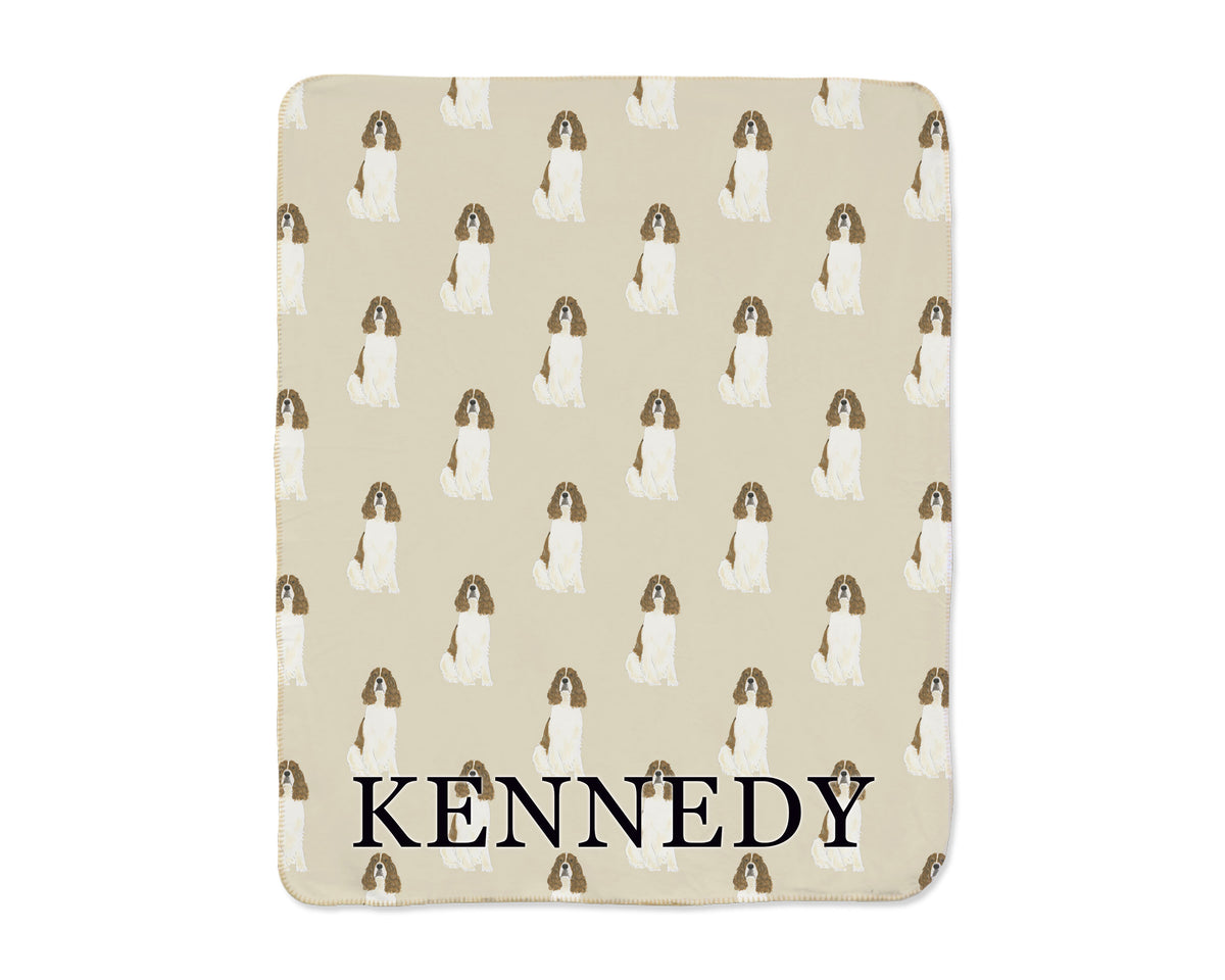 English Springer Spaniel (Red & White) Sherpa Throw Blanket