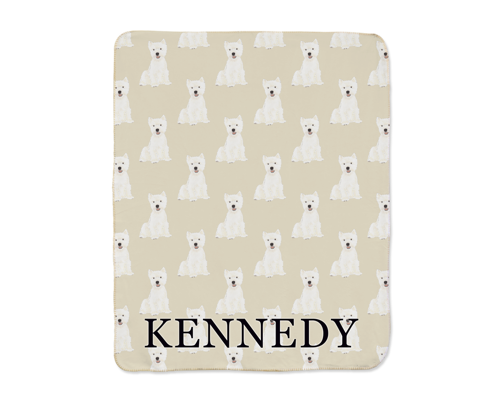 West Highland Terrier Sherpa Throw Blanket