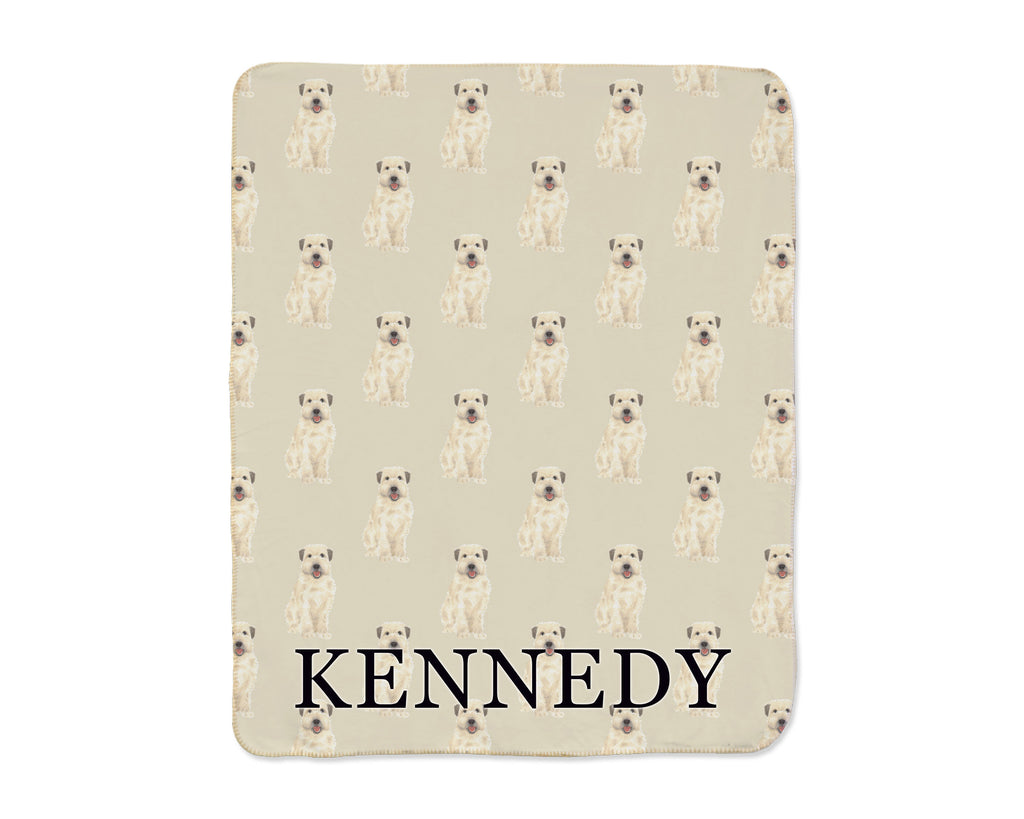 Wheaten Terrier Sherpa Throw Blanket