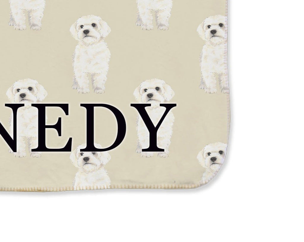 Bichon Sherpa Throw Blanket