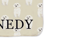 Bichon Sherpa Throw Blanket