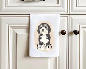 Personalized Bernedoodle Tea Towel (Set of 2)