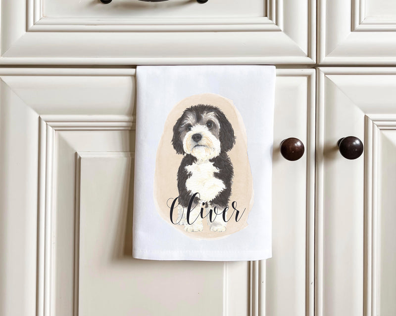 Personalized Bernedoodle Tea Towel (Set of 2)