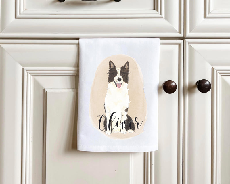 Personalized Border Collie Tea Towel (Set of 2)