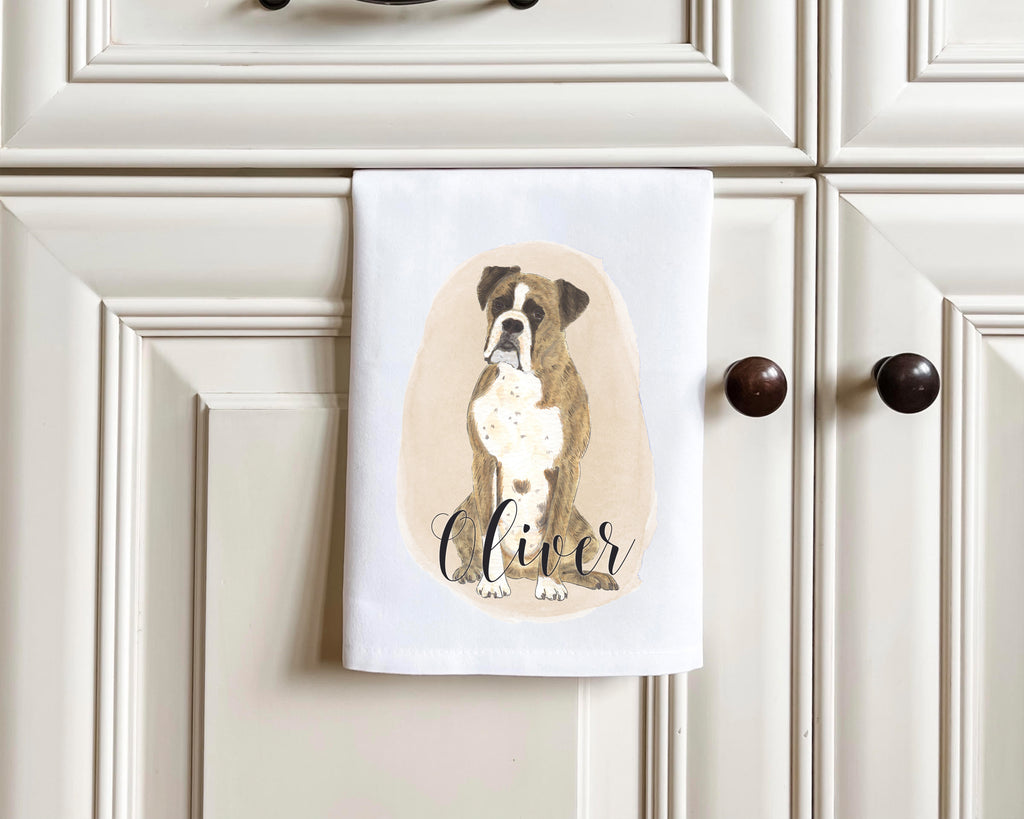 Personalized Boxer (Brindle) Tea Towel (Set of 2)