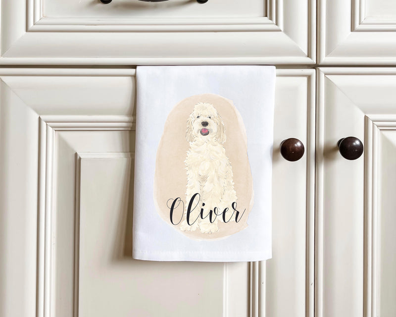 Personalized Golden Doodle (Cream) Tea Towel (Set of 2)