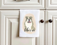Personalized English Bulldog (Brindle) Tea Towel (Set of 2)