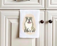 Personalized English Bulldog (Brindle) Tea Towel (Set of 2)