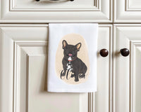 Personalized French Bulldog (Black / Brindle) Tea Towel (Set of 2)