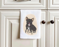 Personalized French Bulldog (Black & Tan Tricolor) Tea Towel (Set of 2)