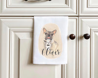 Personalized French Bulldog (Blue Fawn Tricolor) Tea Towel (Set of 2)