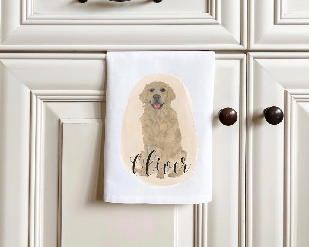 Personalized Golden Retriever Tea Towel (Set of 2)