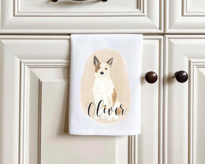 Personalized Australian Cattledog (Red & White) Tea Towel (Set of 2)