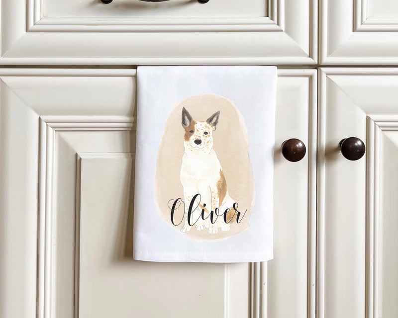 Personalized Australian Cattledog (Red & White) Tea Towel (Set of 2)