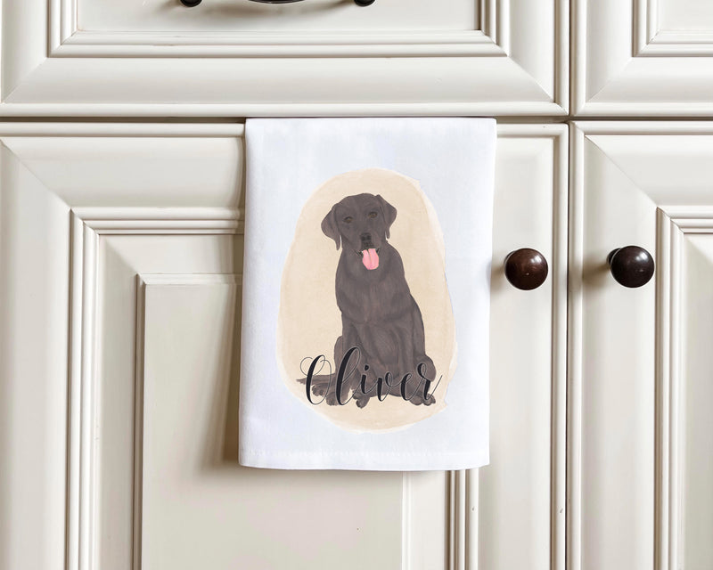 Personalized Labrador (Chocolate) Tea Towel (Set of 2)