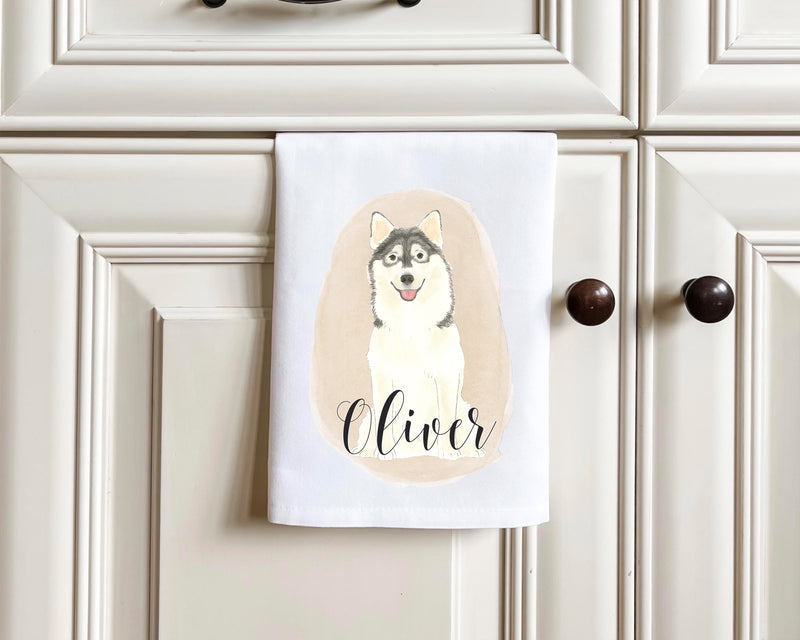 Personalized Pomsky Tea Towel (Set of 2)