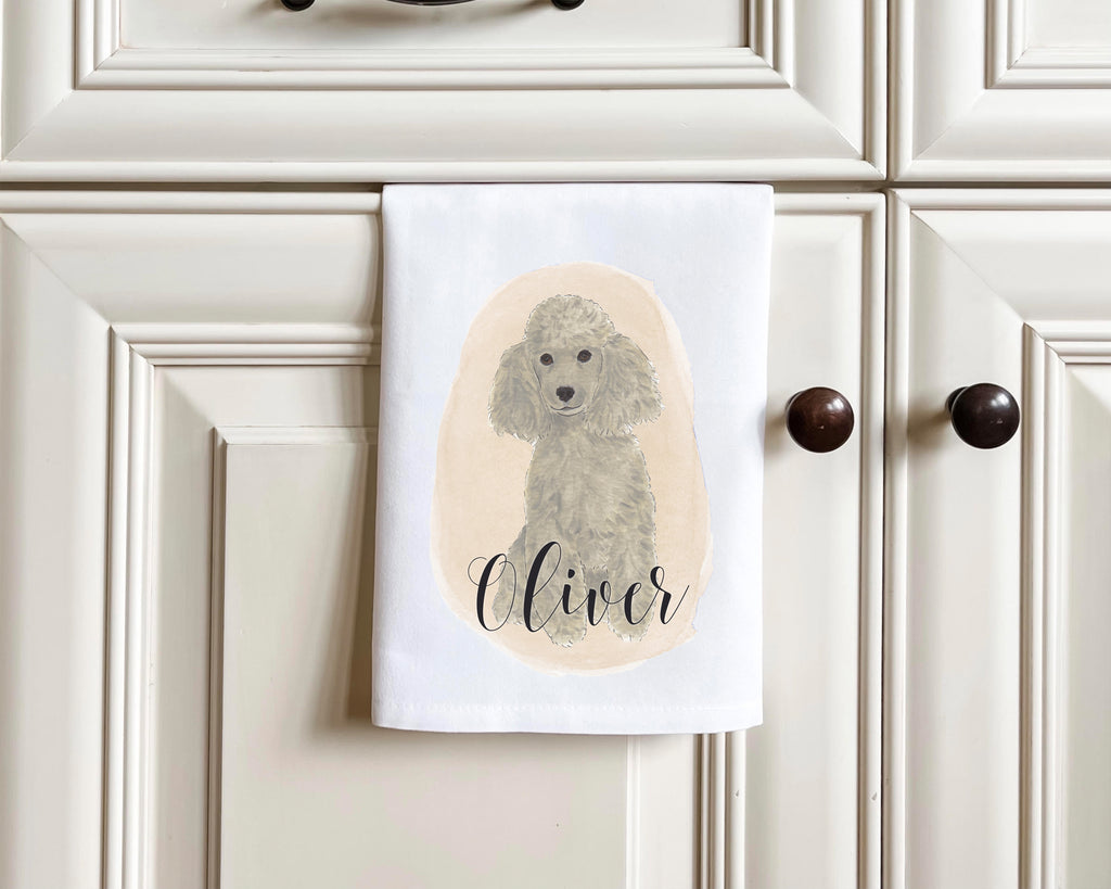 Personalized Poodle (Grey) Tea Towel (Set of 2)