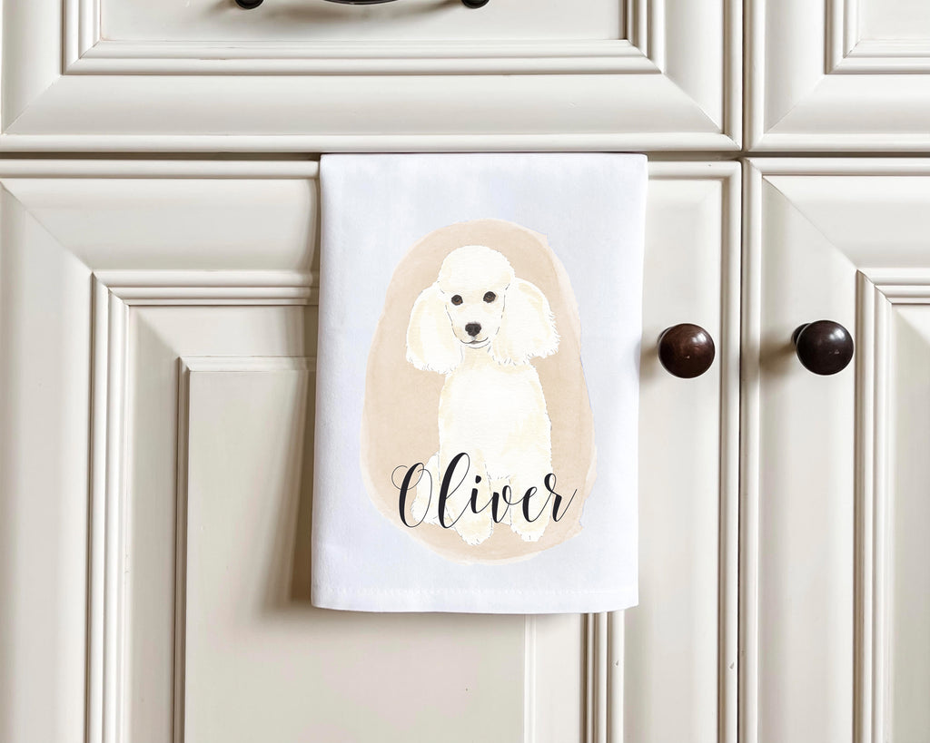 Personalized Poodle (White) Tea Towel (Set of 2)