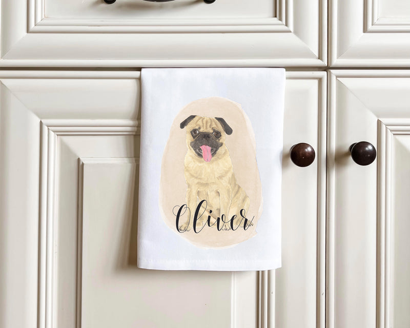 Personalized Pug Tea Towel (Set of 2)