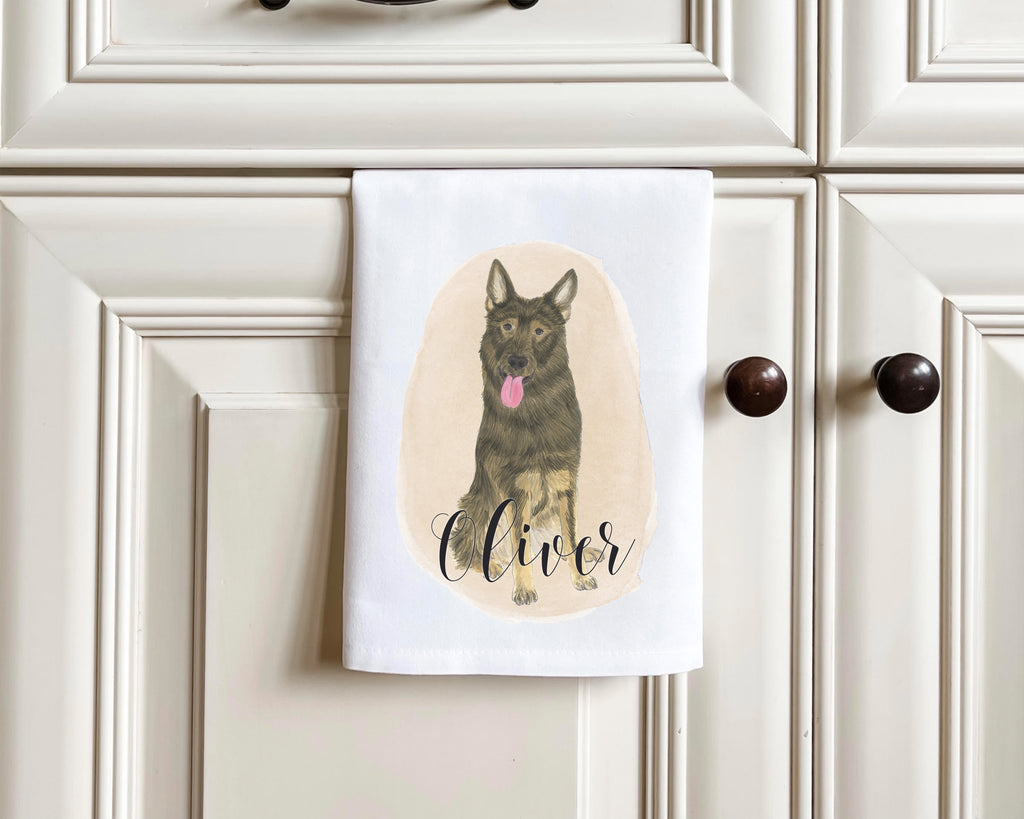 Personalized German Shepherd (Sable) Tea Towel (Set of 2)