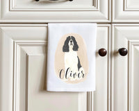 Personalized English Springer Spaniel (Black & White) Tea Towel (Set of 2)