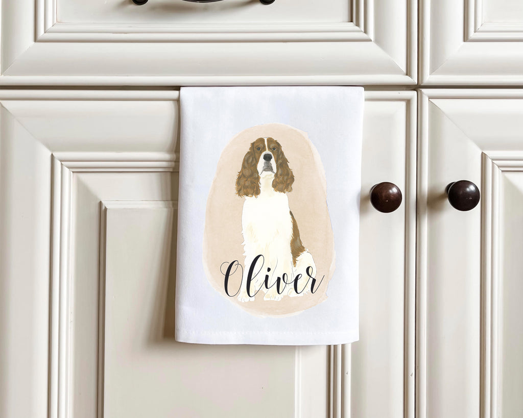 Personalized English Springer Spaniel (Red & White) Tea Towel (Set of 2)